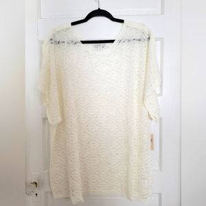 Coldwater Creek Elegant Cream Lace Top